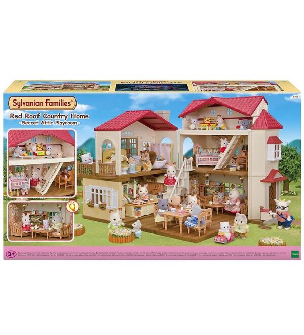 Sylvanian Families - Red Roof Country Home - Secret Attic Playro