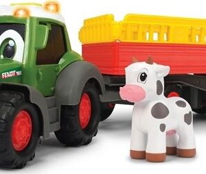 Traktor Med Vogn Til Dyr Legesæt - Med Lyd Og Lys - Dickie Toys
