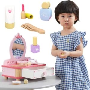 Viga Toys Viga Pink Make-Up Wooden Toilet Med Spejl + Tilbehør