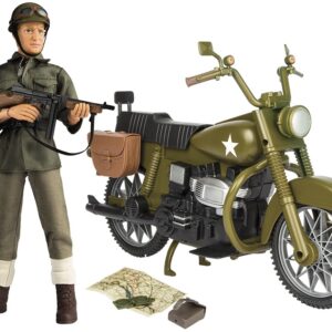 WW2 Militær Motorcykel med Action Figur 30,5cm