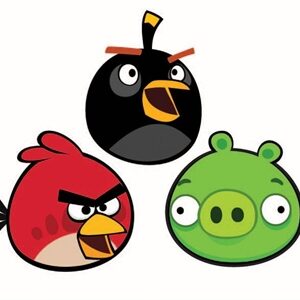 Wall sticker - Angry Birds - 3 stk - 25x26,5 cm - 3D effekt