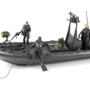 World Peacekeepers 1:18 Militær Navy Seal Båd inkl. 3 actionfigurer