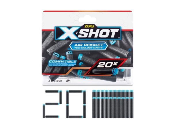 X-Shot Excel 20Pk Refill Darts Foilbag