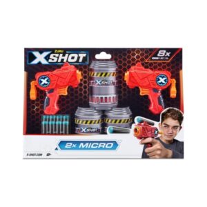 X-Shot Excel Double Micro Micro Foam Dart Blaster Combo Pack (8 Pile 3 Dåser)