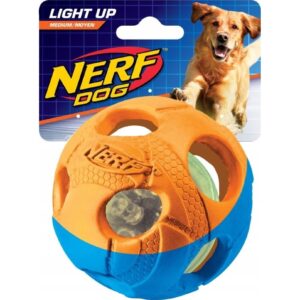 Zeus Nerf Dog Lluma-Action Led-Glødebold, Rød/Grøn, 6 Cm