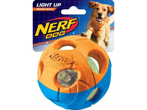 Zeus Nerf Dog Lluma-Action Led-Glødebold, Rød/Grøn, 6 Cm