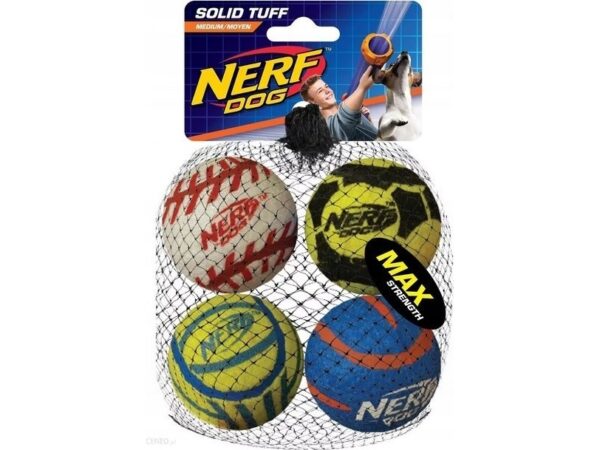 Zeus Nerf Tennisbolde, 6,4 Cm, 4 Stk./Pakke